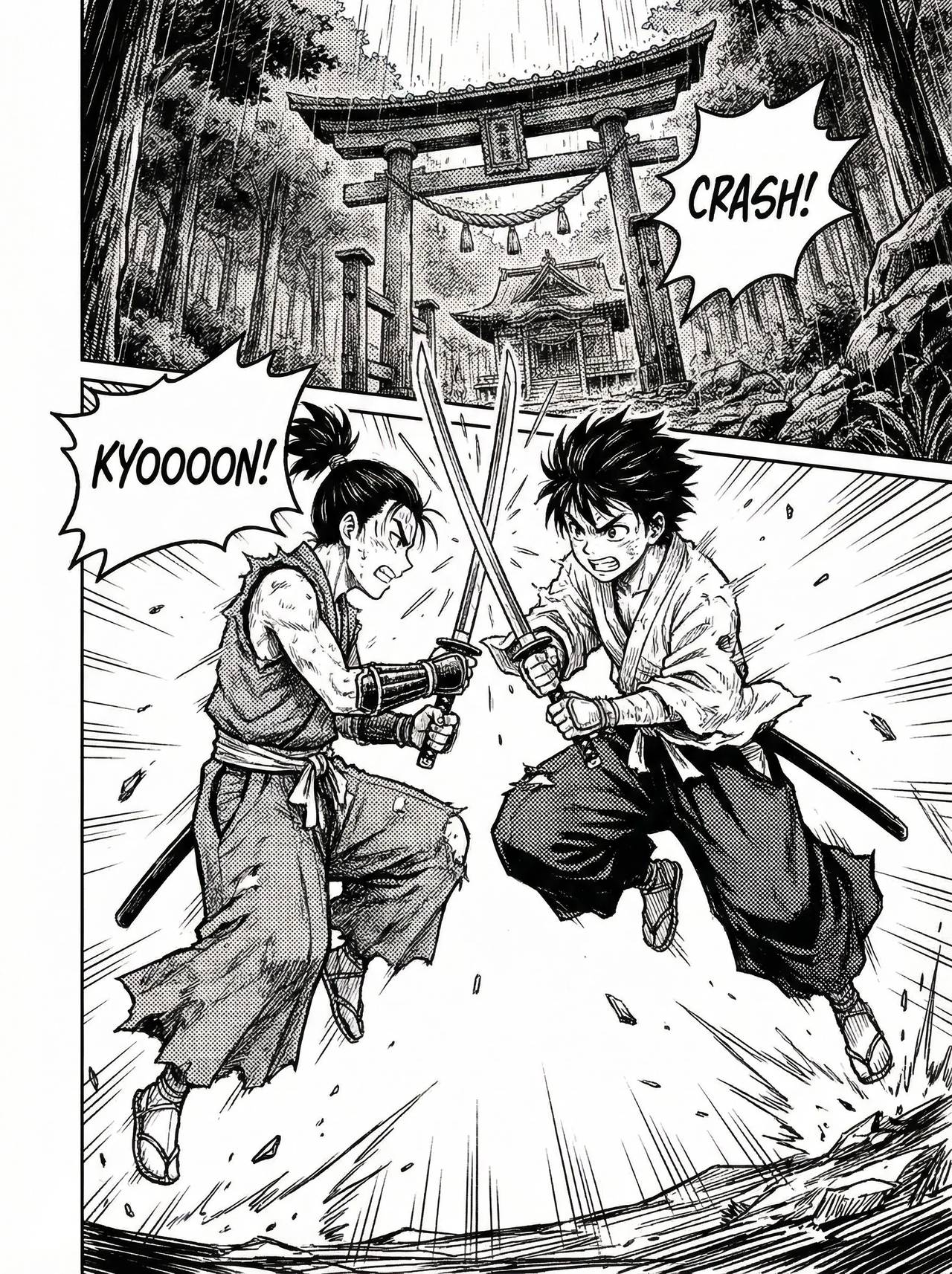 Action-oriented manga and manhwa scene with dynamic pose, speed, and dramatic story movement.