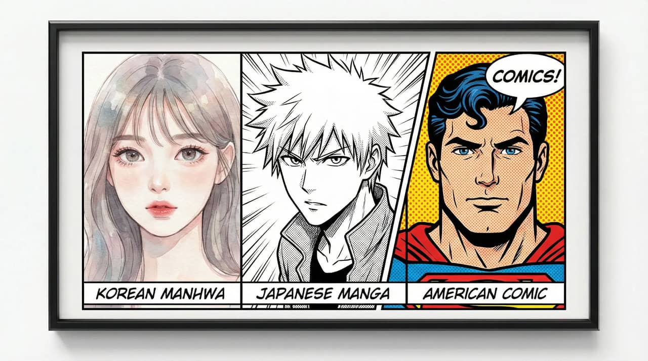 Create Korean manhwa and adjacent comic styles online 1