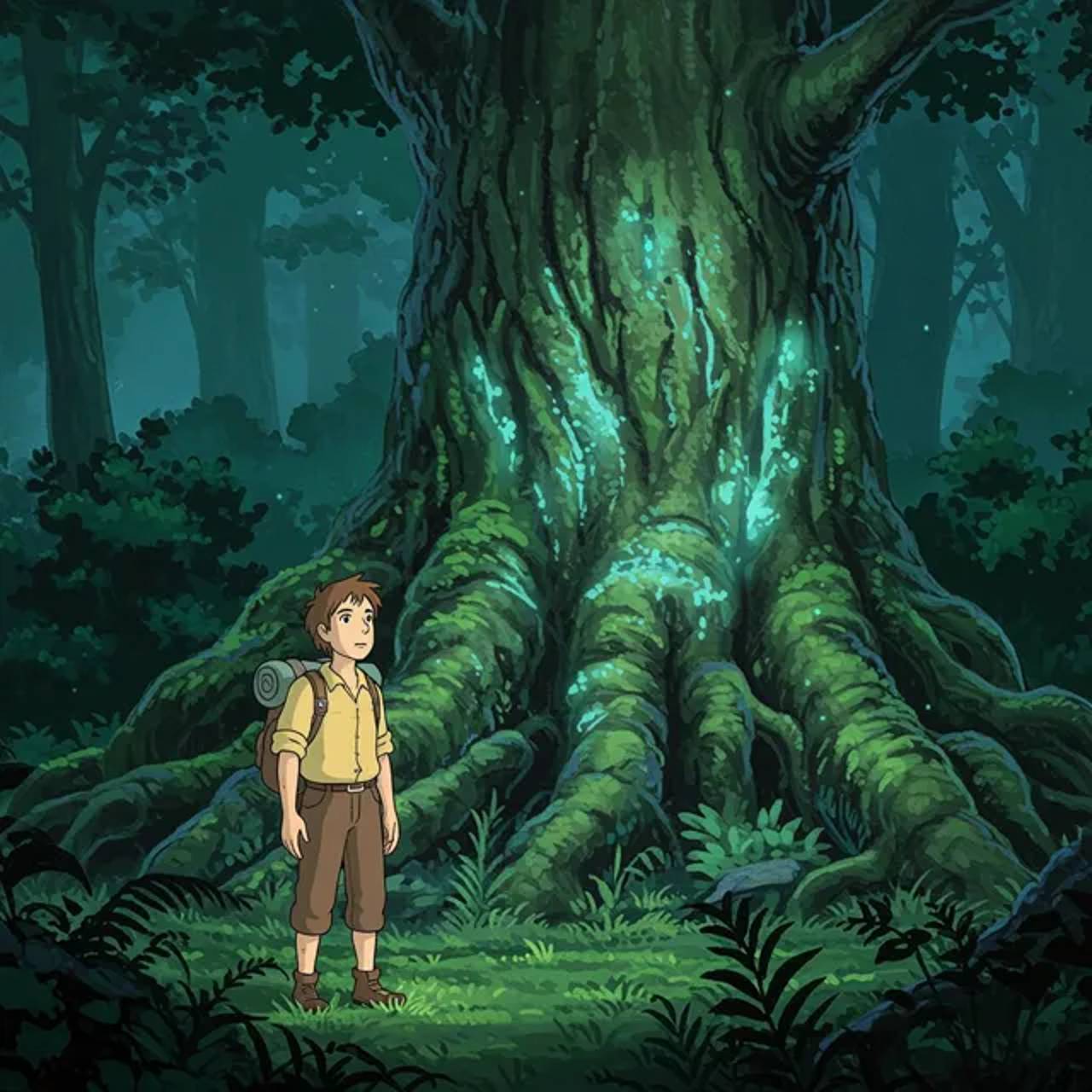 The protagonist discovers a unique landmark.