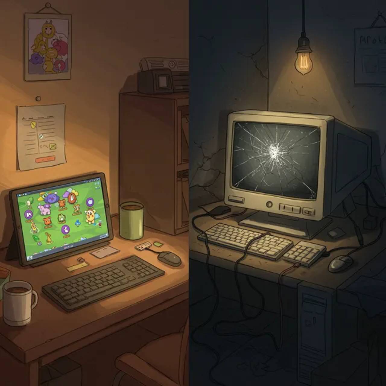 Contrasting worlds of children experiencing access disparity in technology.