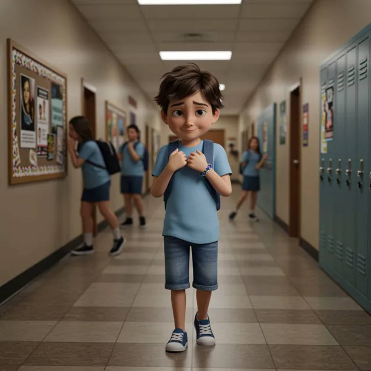 Peers comment on the kid’s shyness.