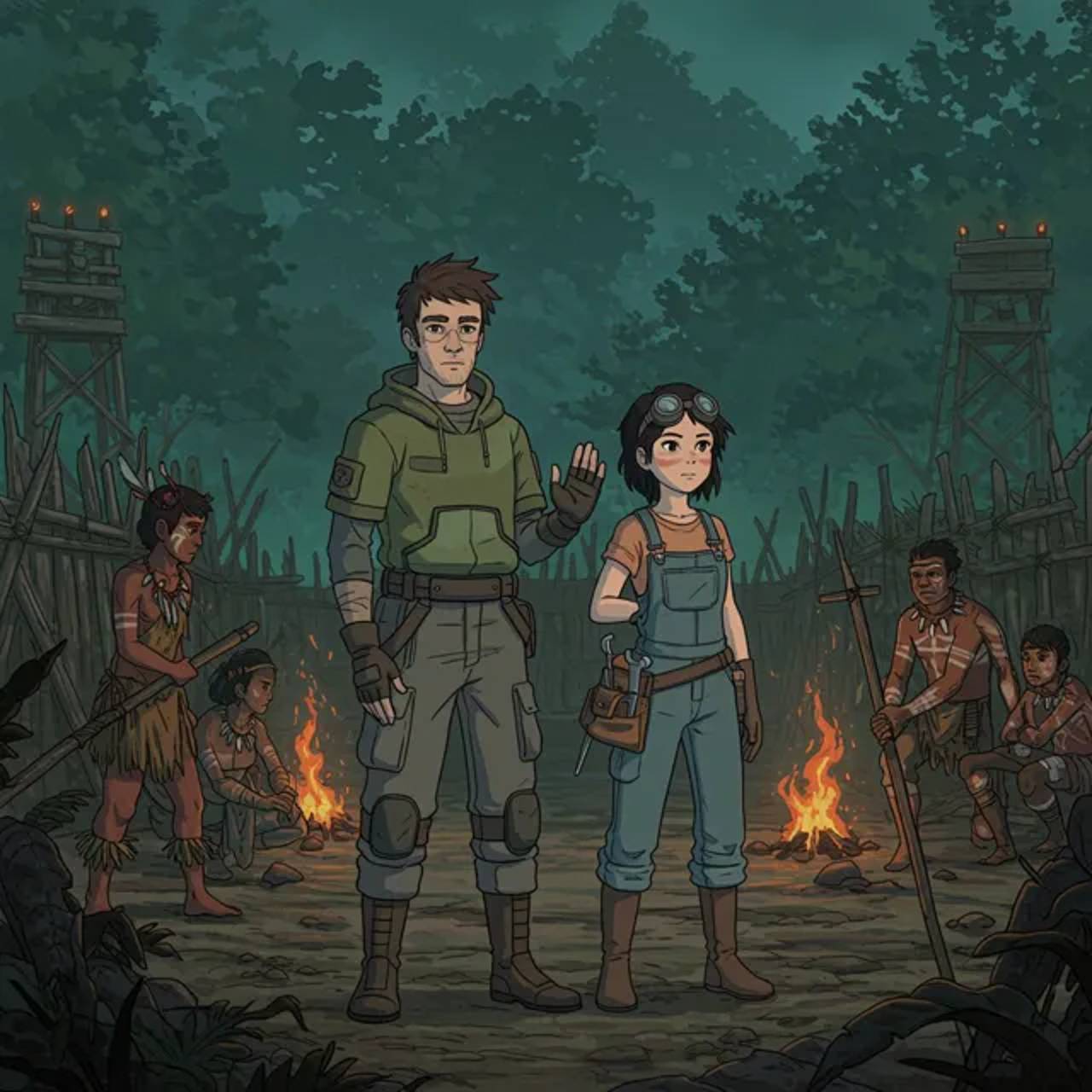 Noah tries to negotiate with a rival tribe to access vital materials.