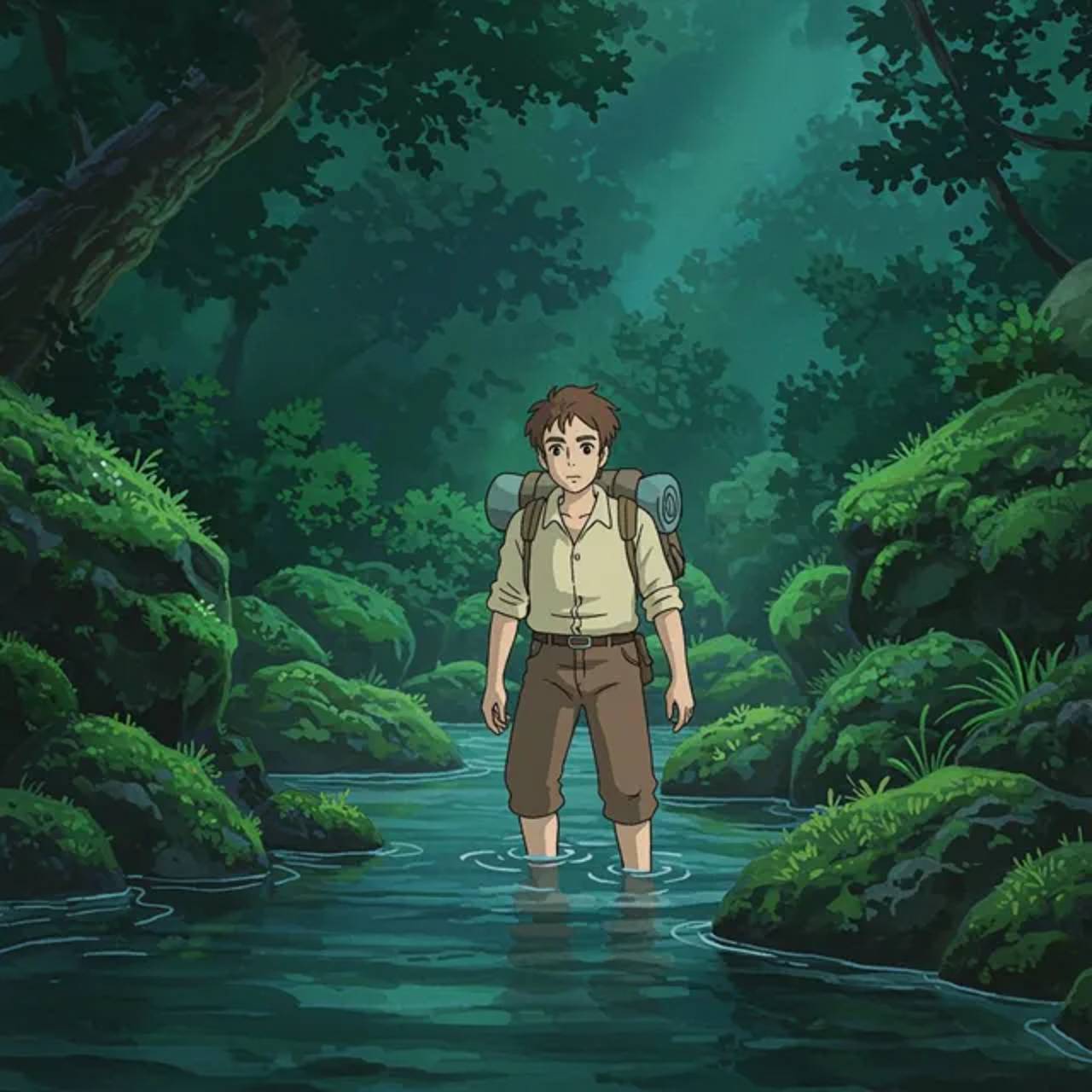 The protagonist faces their final challenge, crossing the stream and demonstrating growth.