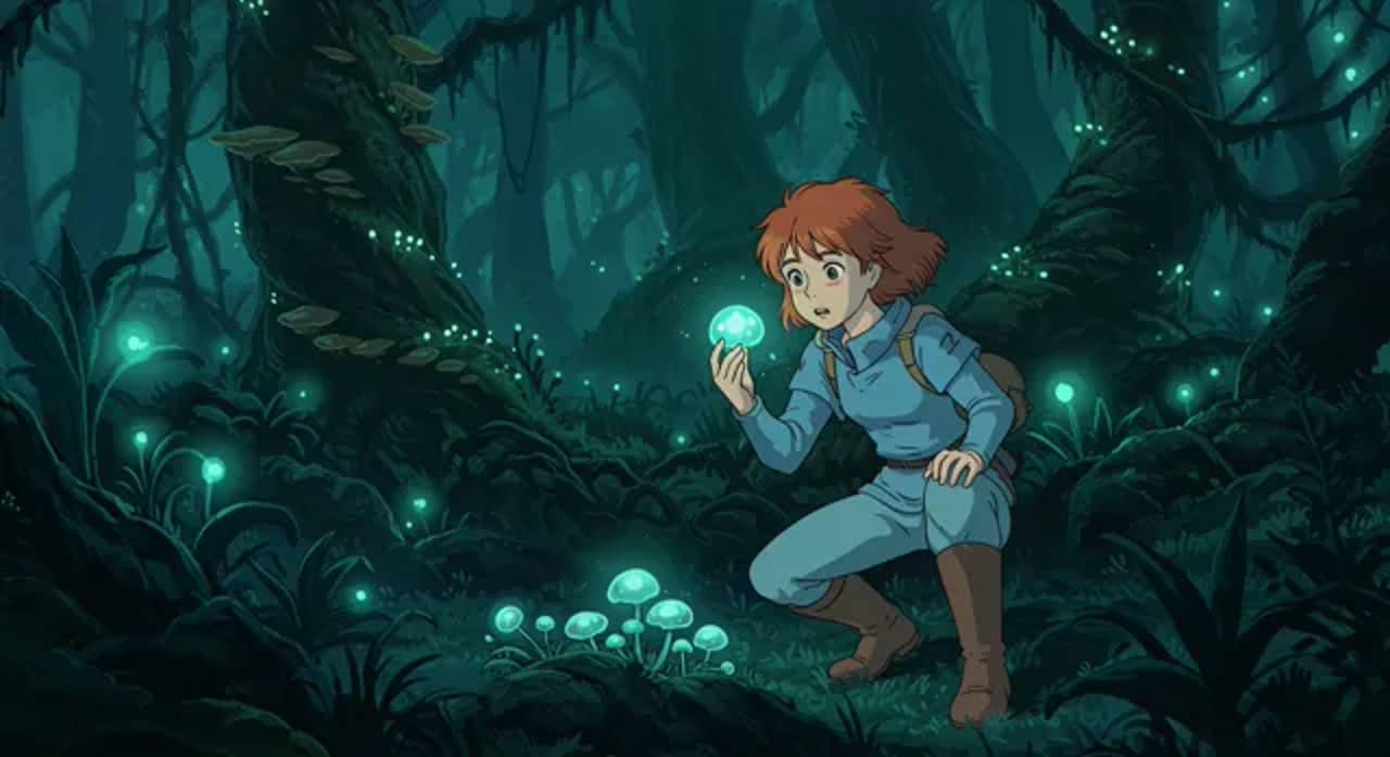 Nausicaä ventures into the jungle and discovers the interconnected ecosystem.