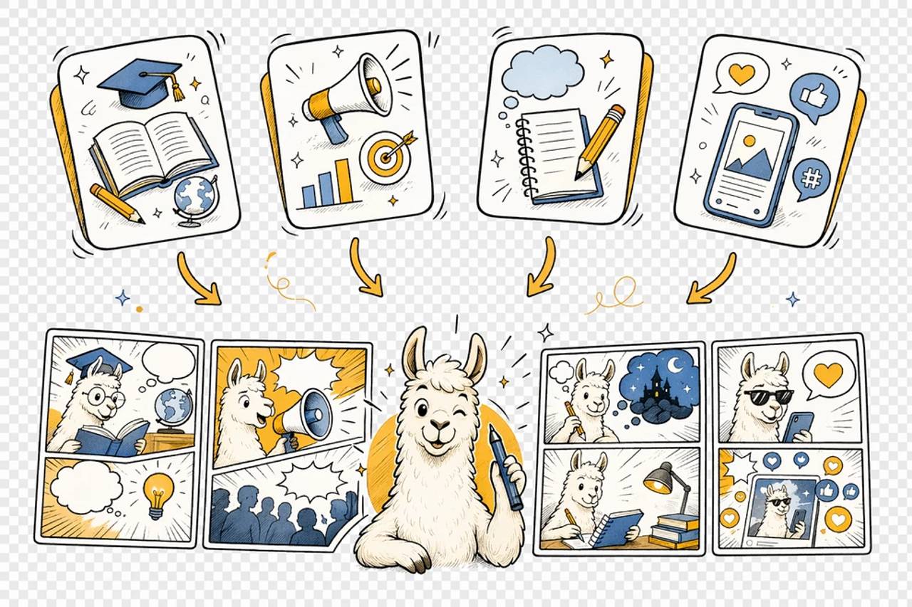 Comic layout examples for education, storytelling, social posts, and visual explainers.