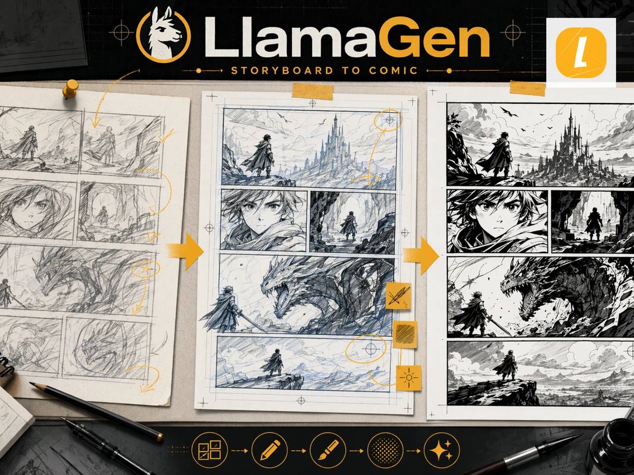 Online Comic Grid Creator finished example