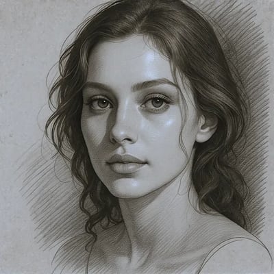 Sketch transformed into a real-life portrait
