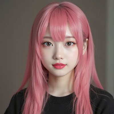 Anime girl turned into a real-life portrait