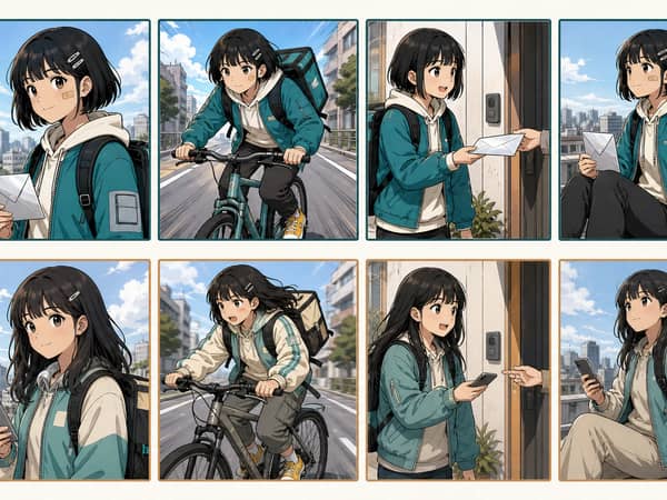 A manga character consistency comparison showing stable panels above and drifting character panels below