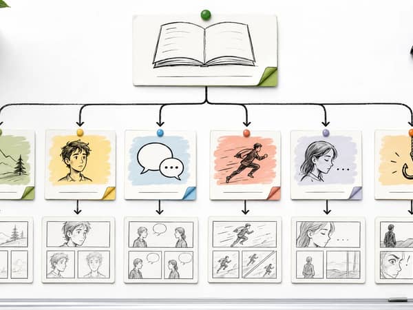 شجرة قرار بصرية واضحة لاختيار عدد اللوحات من فصل رواية