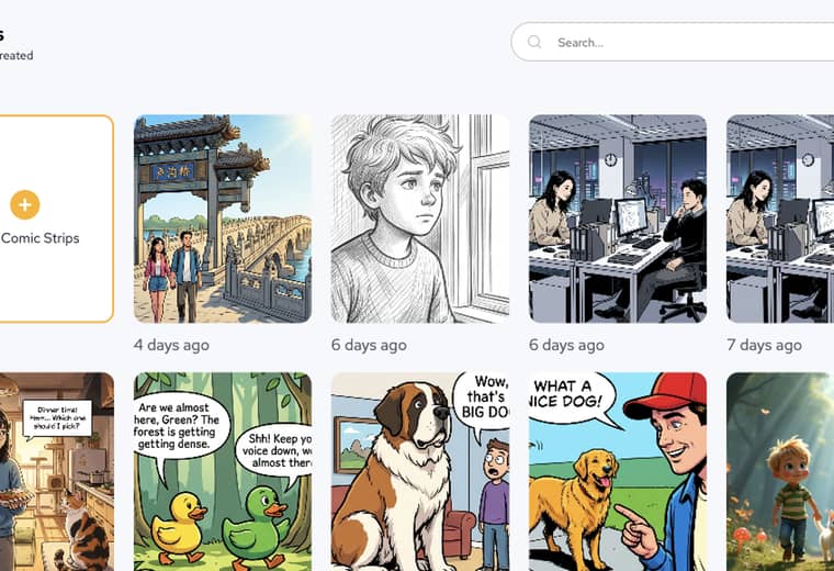 Comics home grid