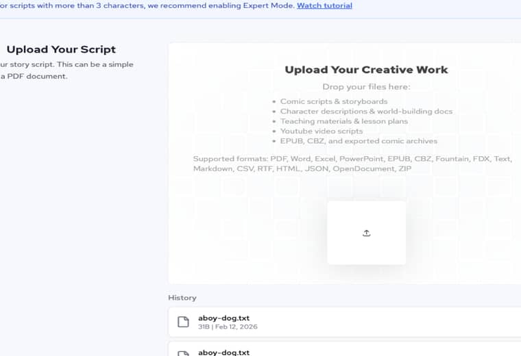 Upload a script