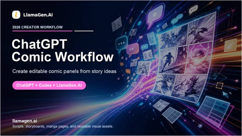 ChatGPT Comic Workflow: Create Editable Comic Panels with LlamaGen.AI