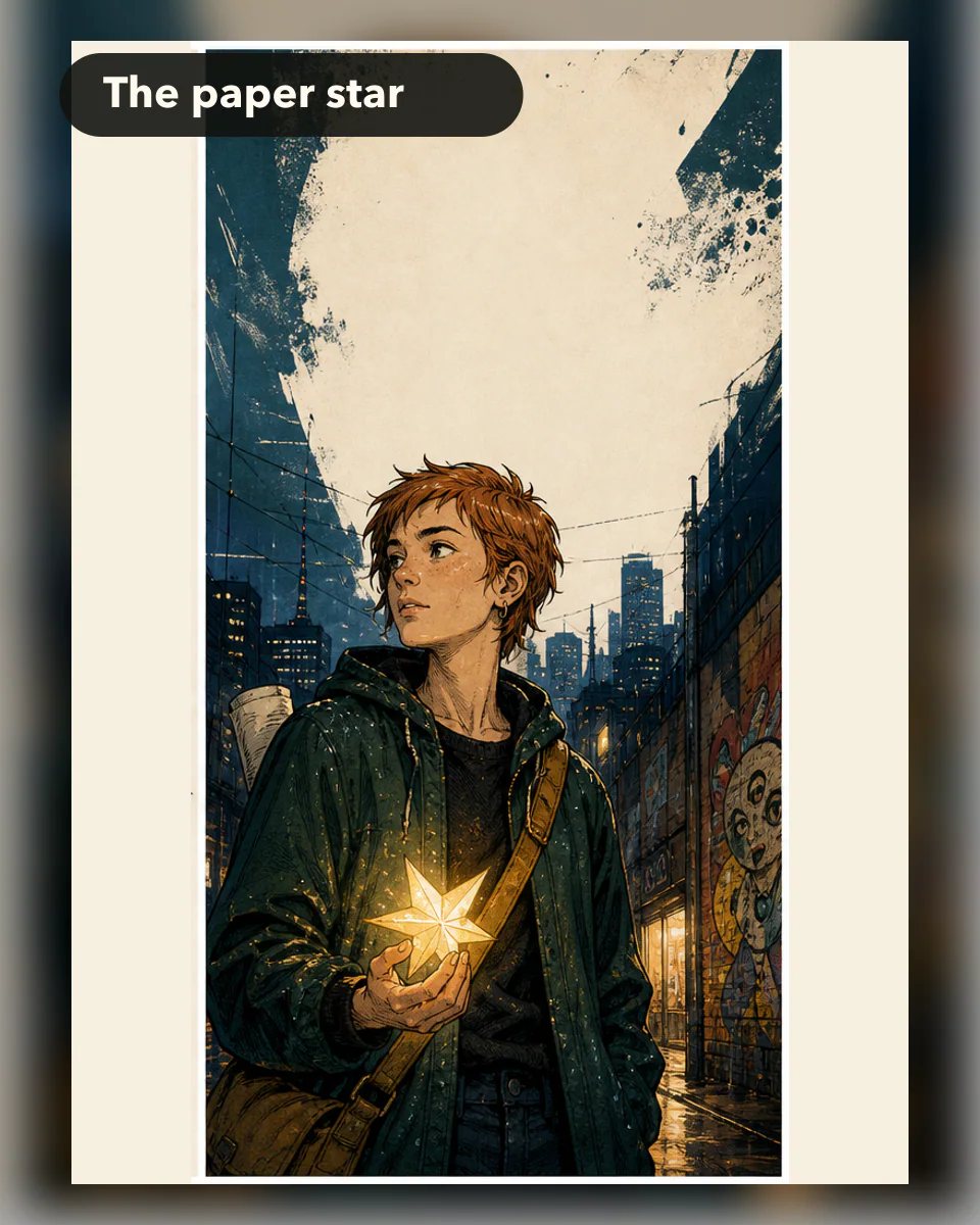 Original Australian graphic-novel cover The paper star in a Melbourne laneway