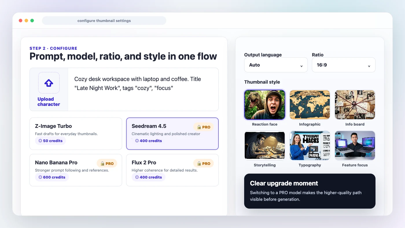 Configure model and style