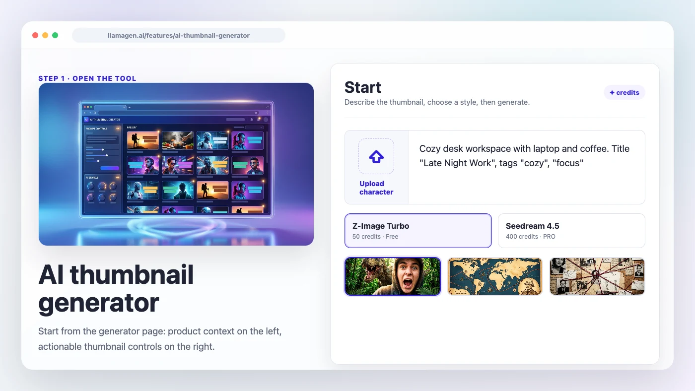 Open the thumbnail tool