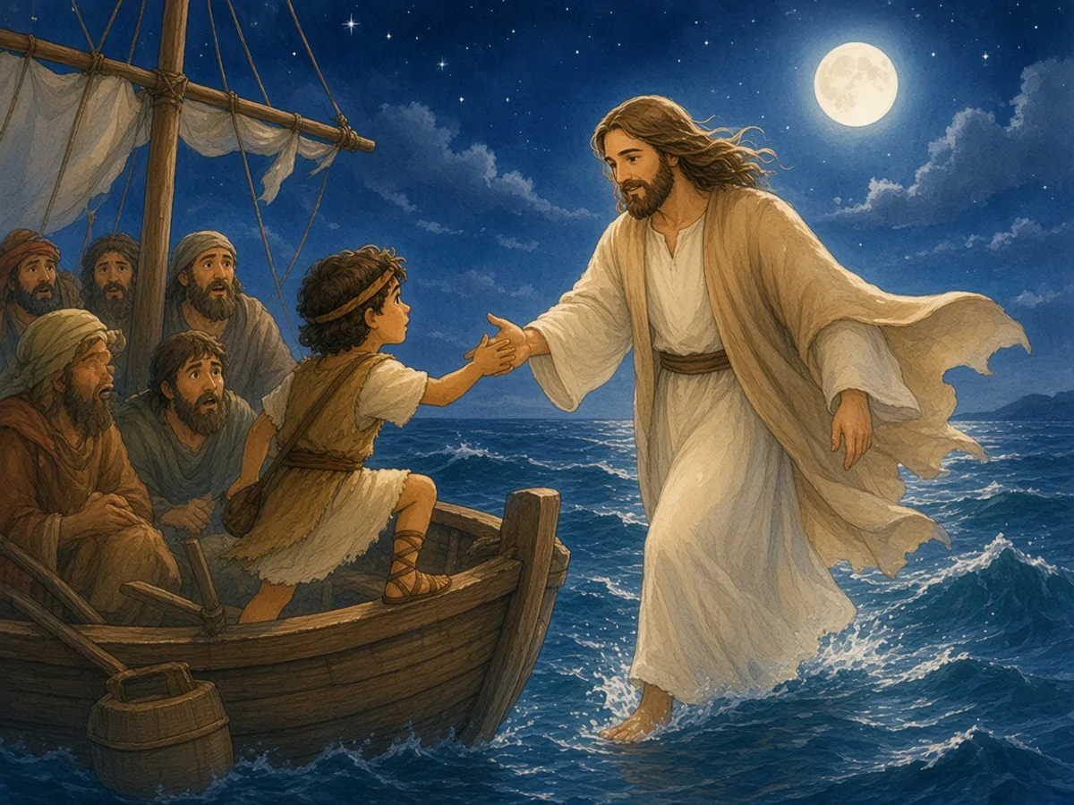 Jesus Walks on Water Bible comic