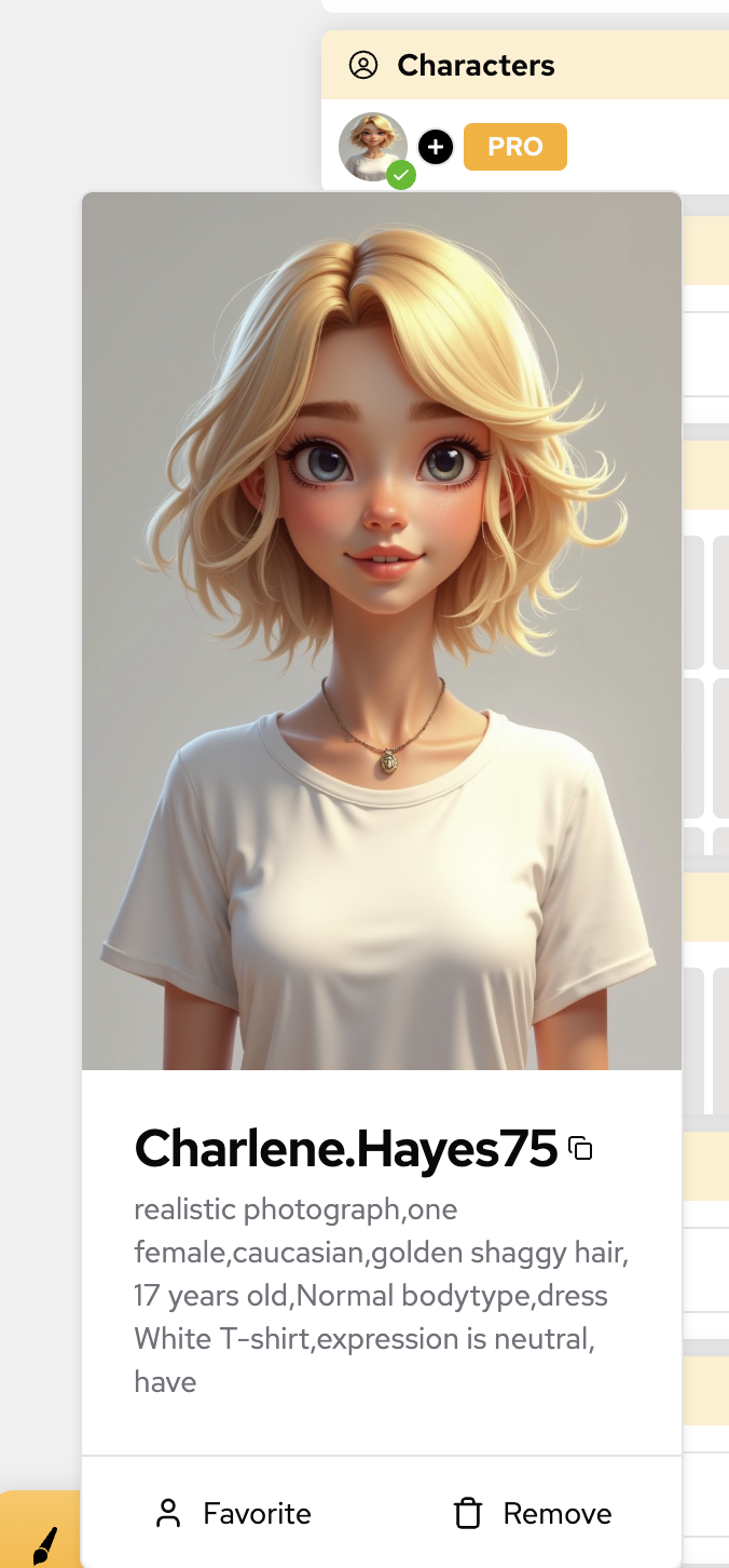 Character Reference Example