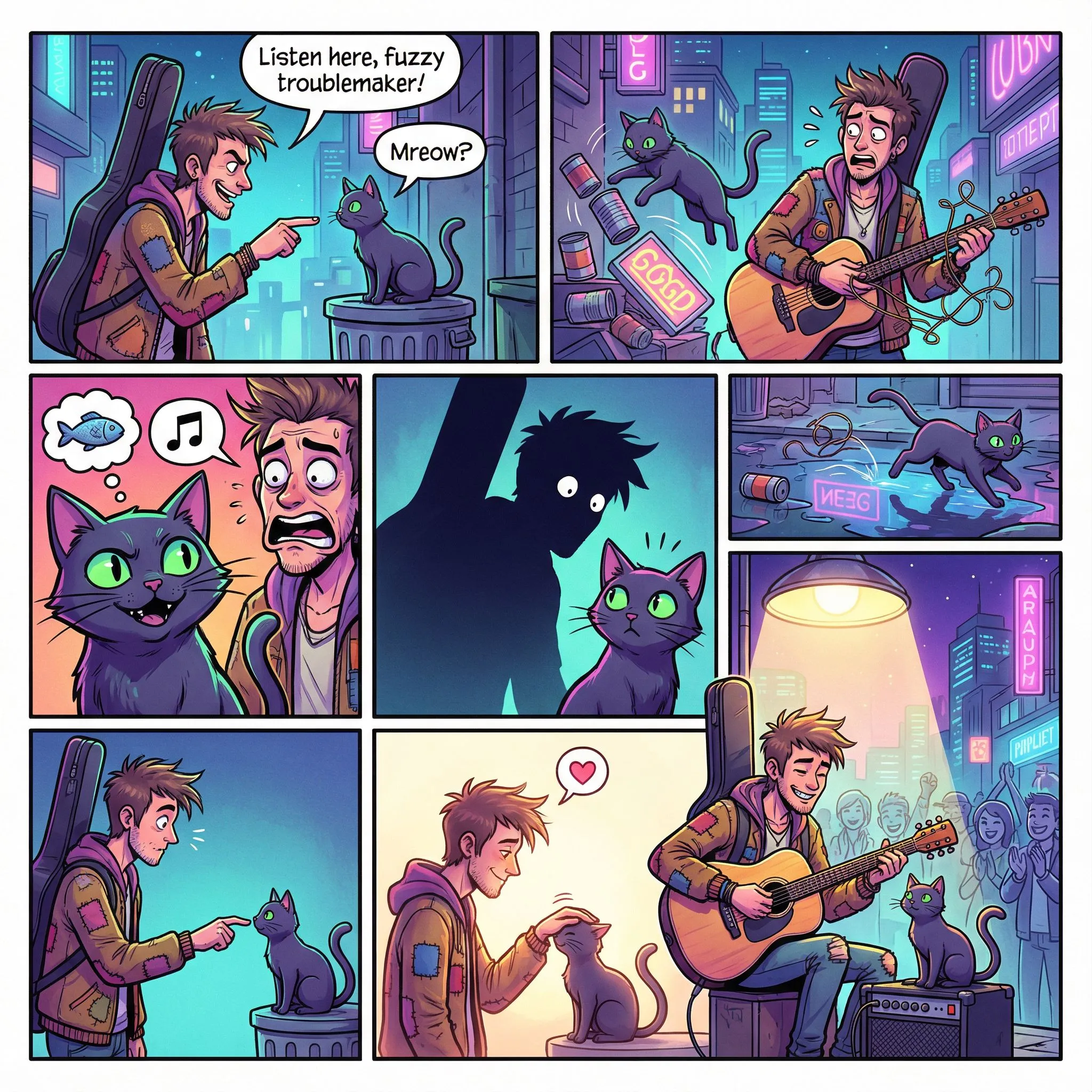 An eight panel comic