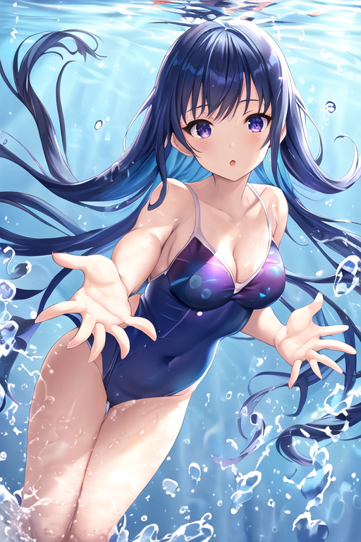 Underwater Anime Girl, Freediving, Genshin Impact Clorinde