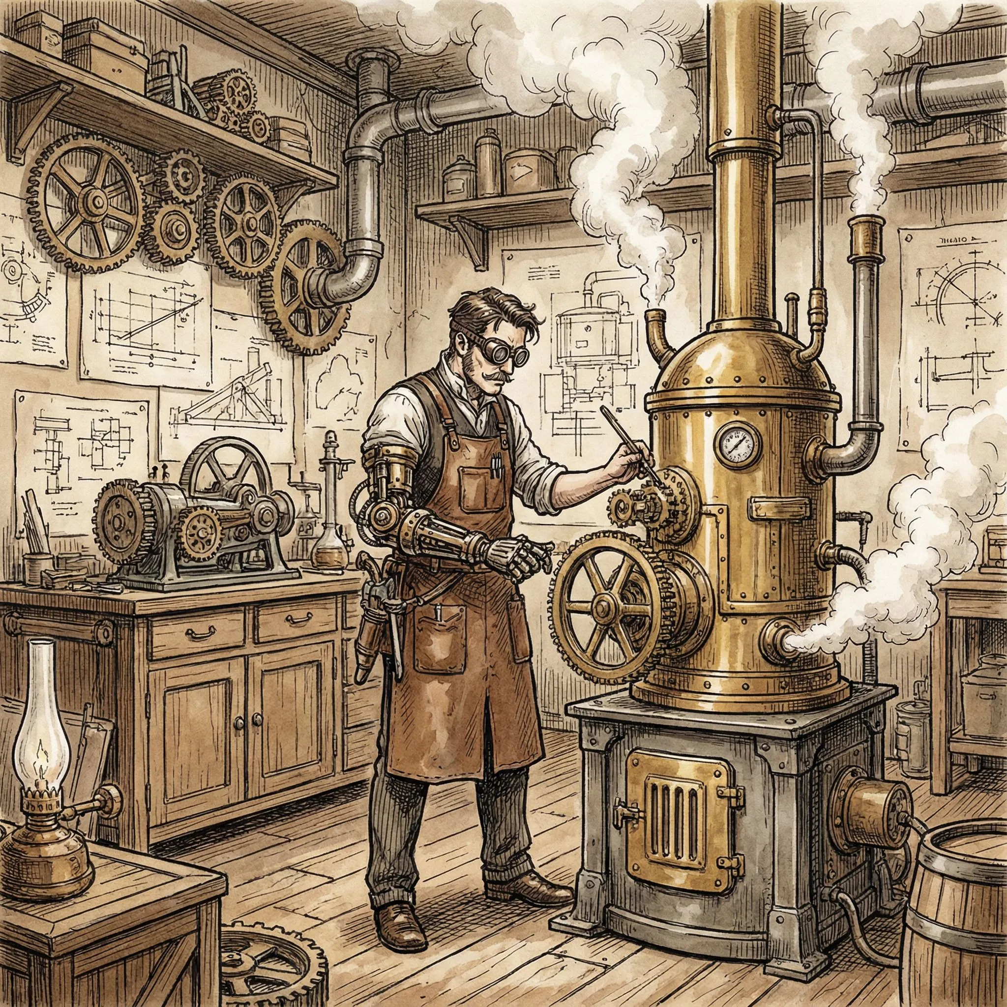 Steampunk inventor