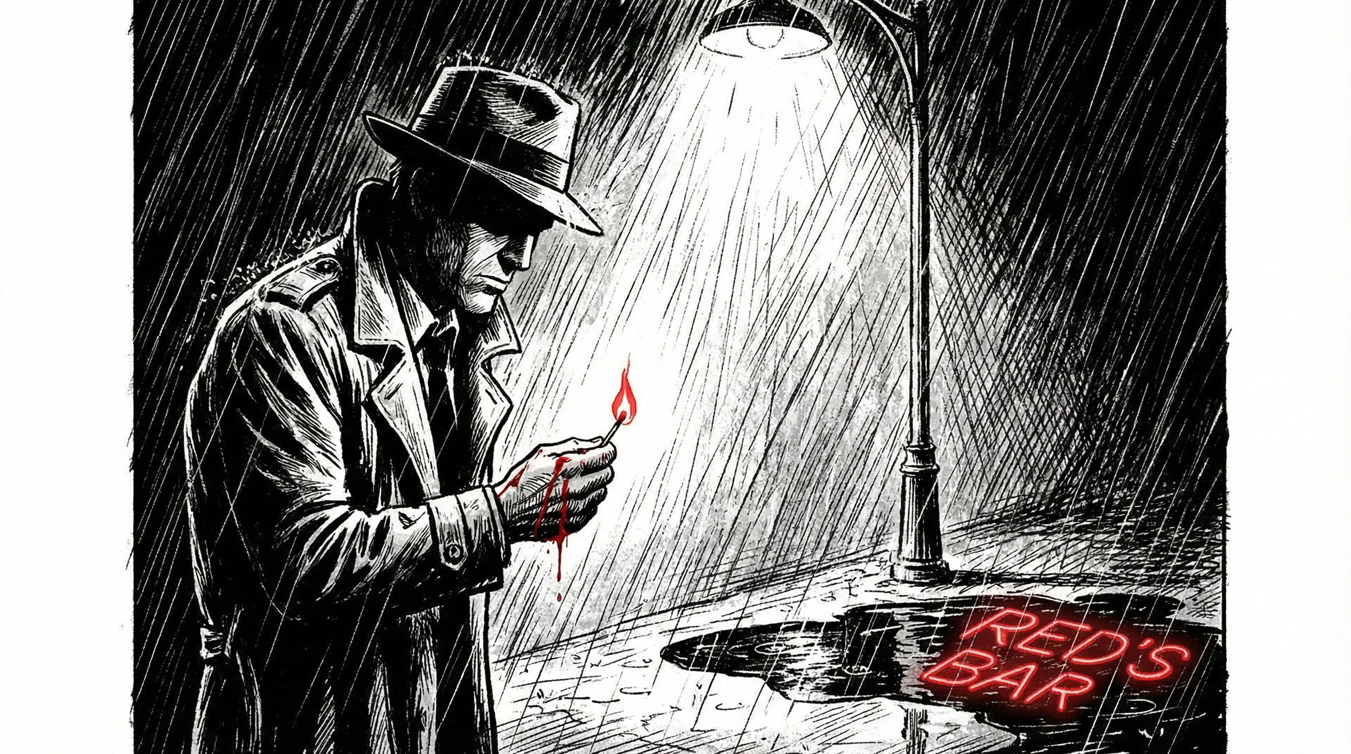 Noir Detective Graphic Novel Panel