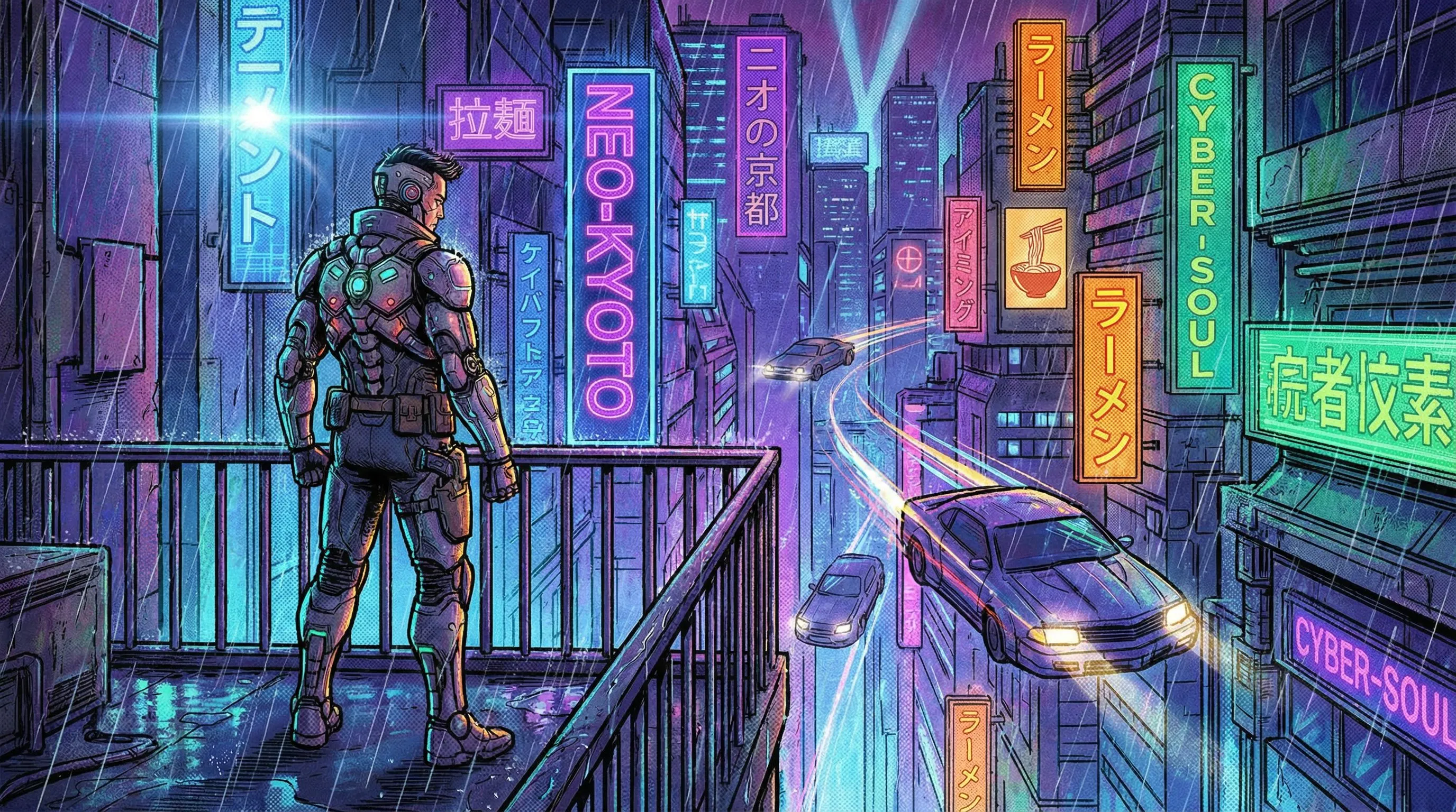 Sci-Fi Cyberpunk City Scene