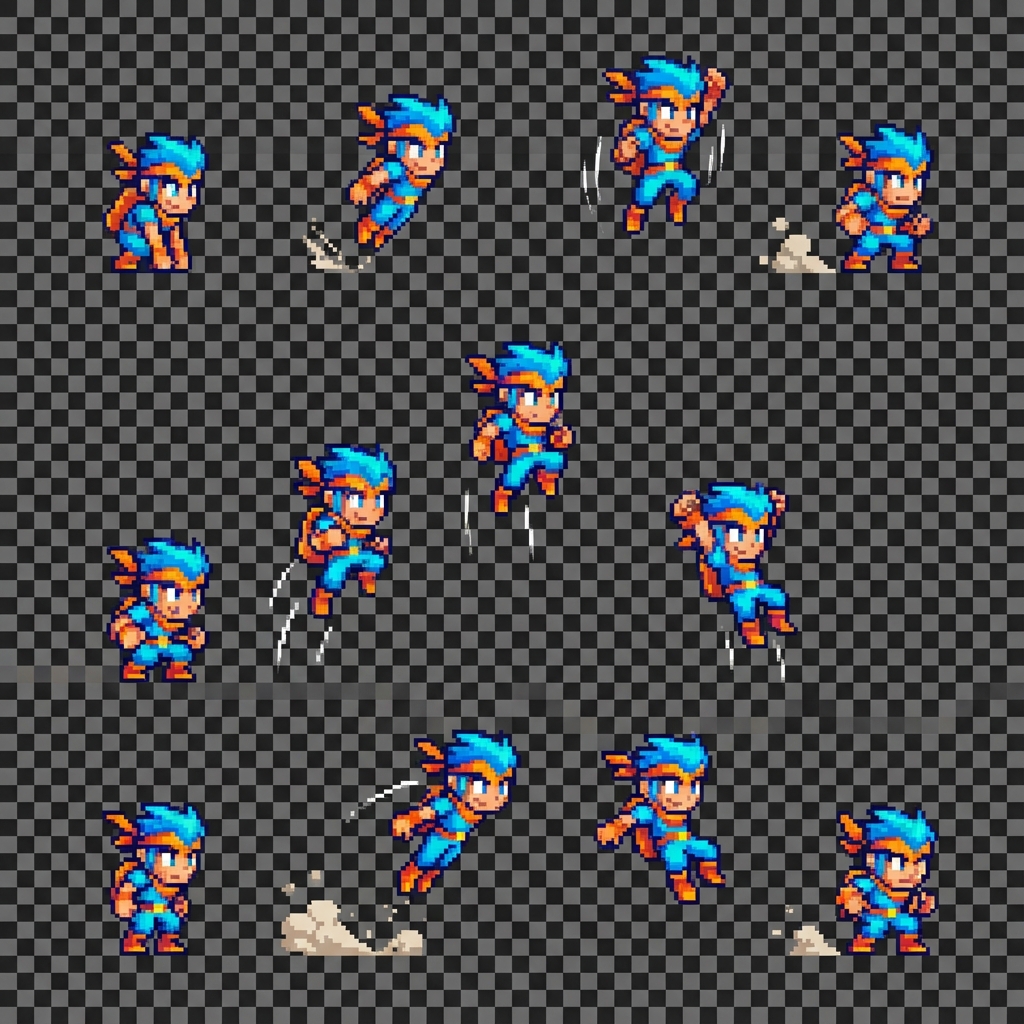 Platformer Jump Animation - complete jump arc