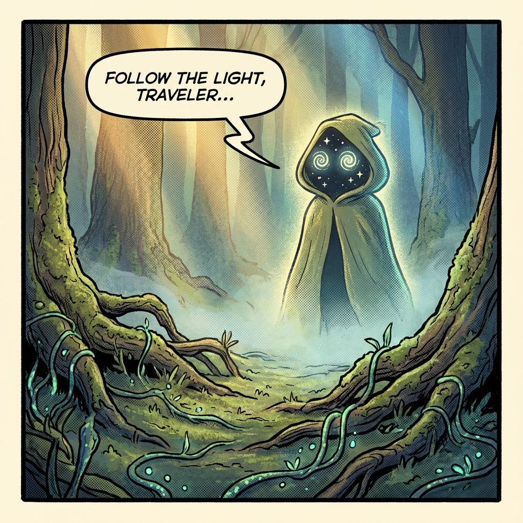 Fantasy adventure with forest spirit and mystical pact