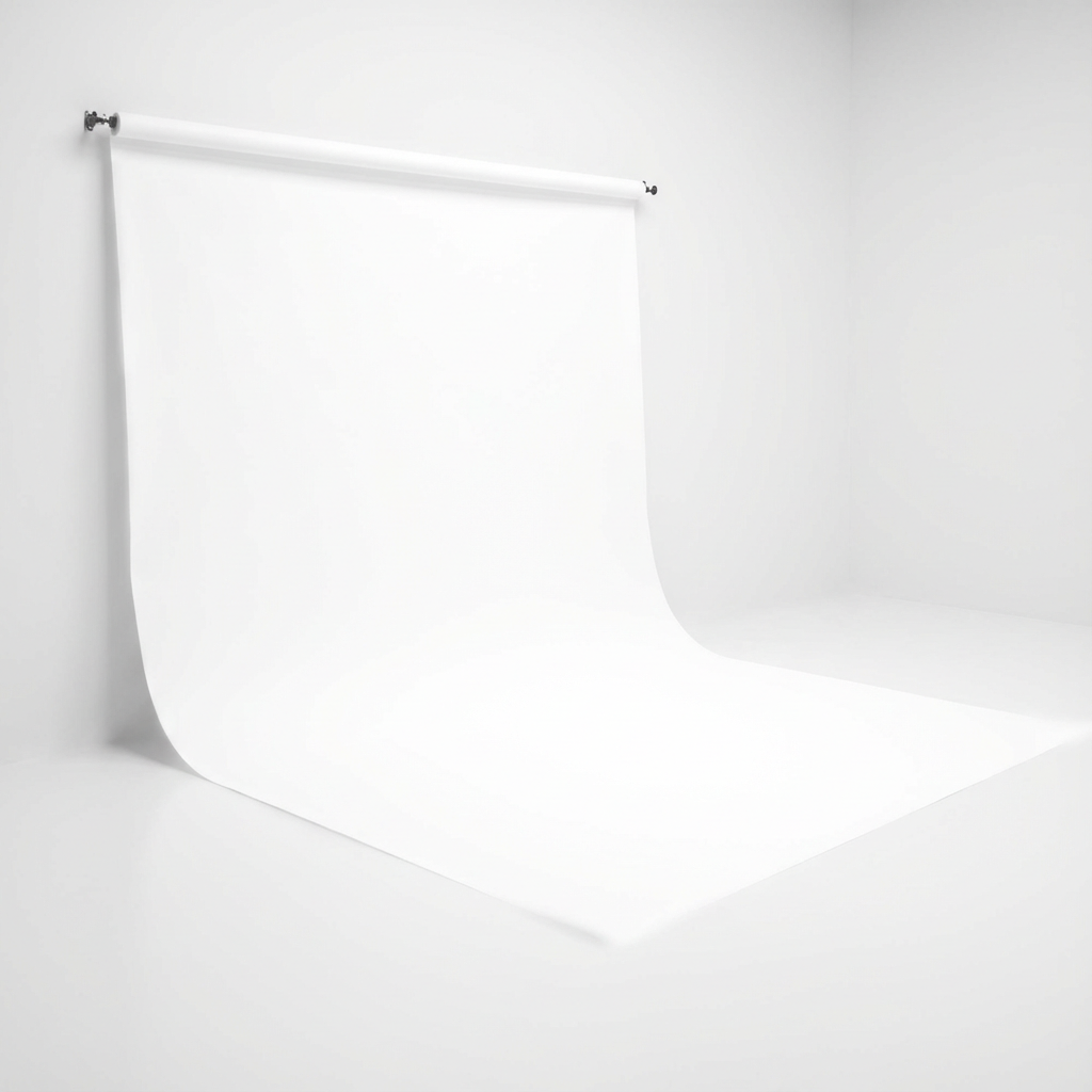 E‑commerce product on extended white background
