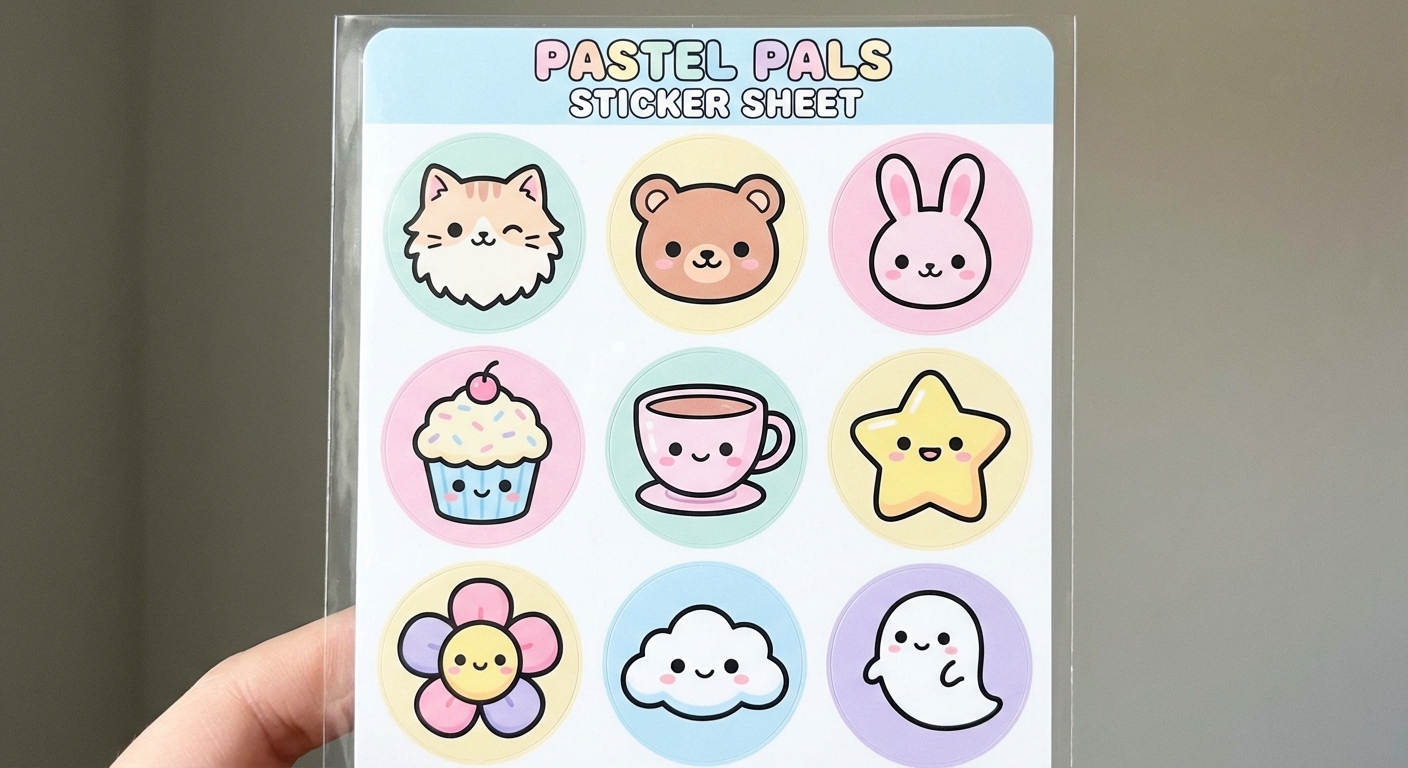 9‑sticker chibi sheet — smiling character