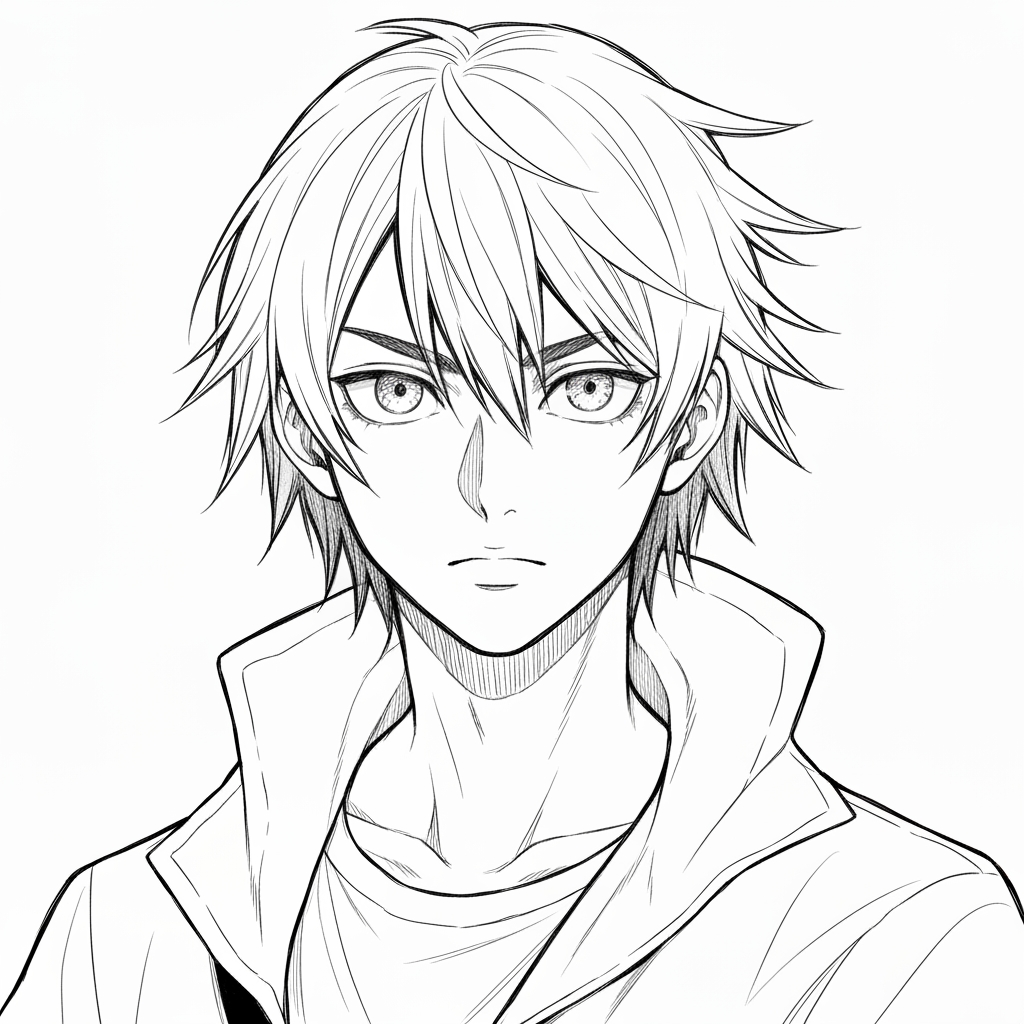 Before colorization - black and white manga