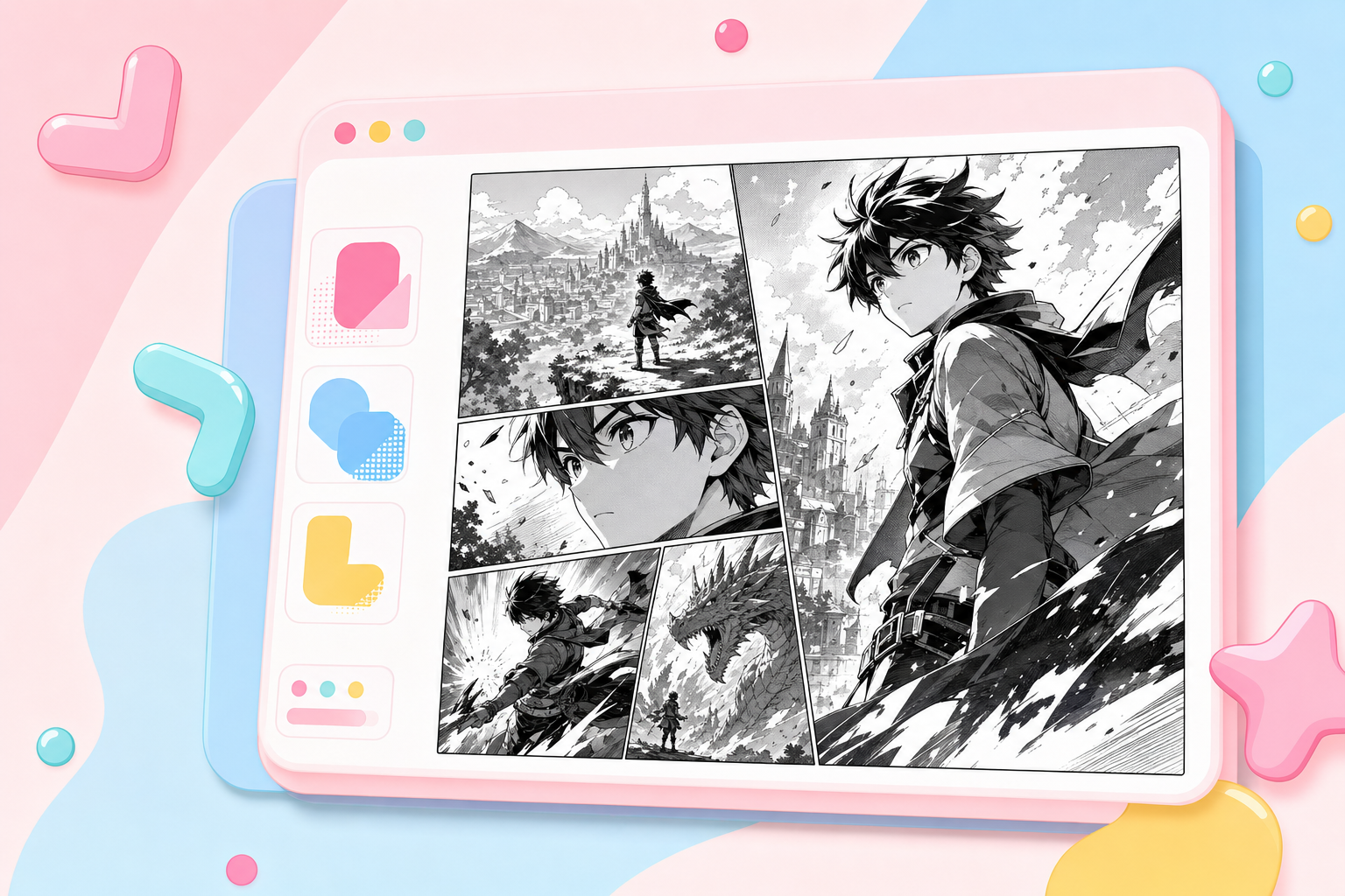 Manga page example made with AI