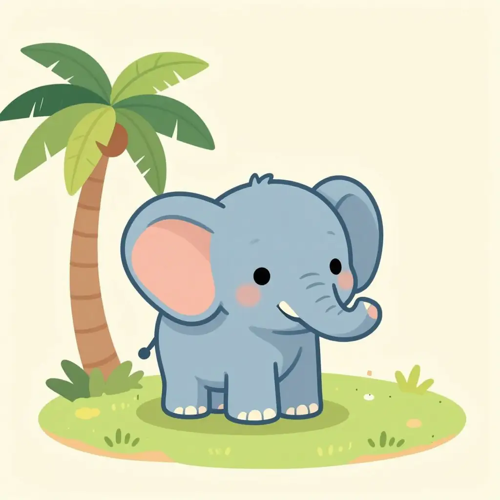Whimsical Baby Elephant on Dreamy Island story problem sample 3