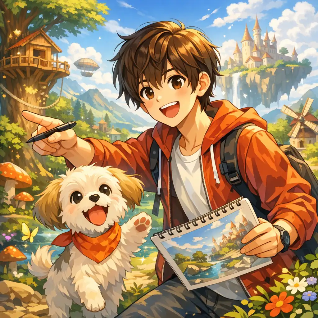 Korean Manhwa style AI art example