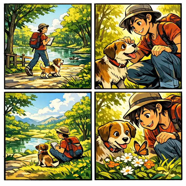 Serene Stroll in Sunlit Park solution proof sample