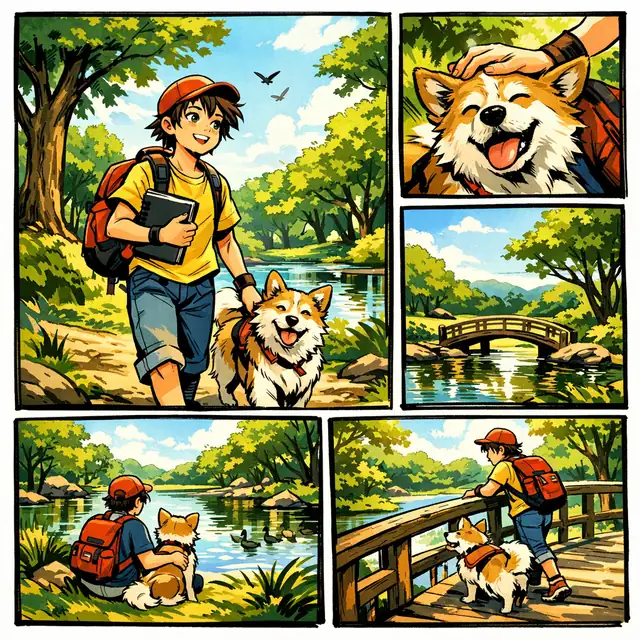 Serene Stroll in Sunlit Park story problem sample 3