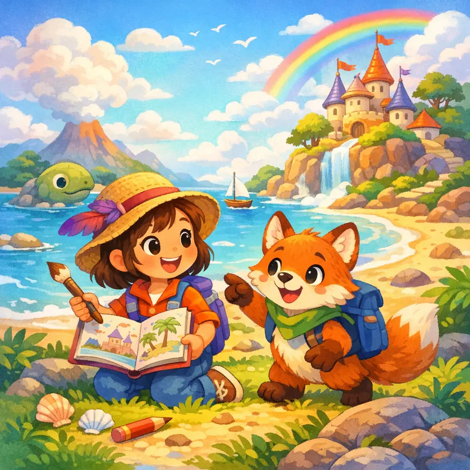 The Imaginary Island style AI art example