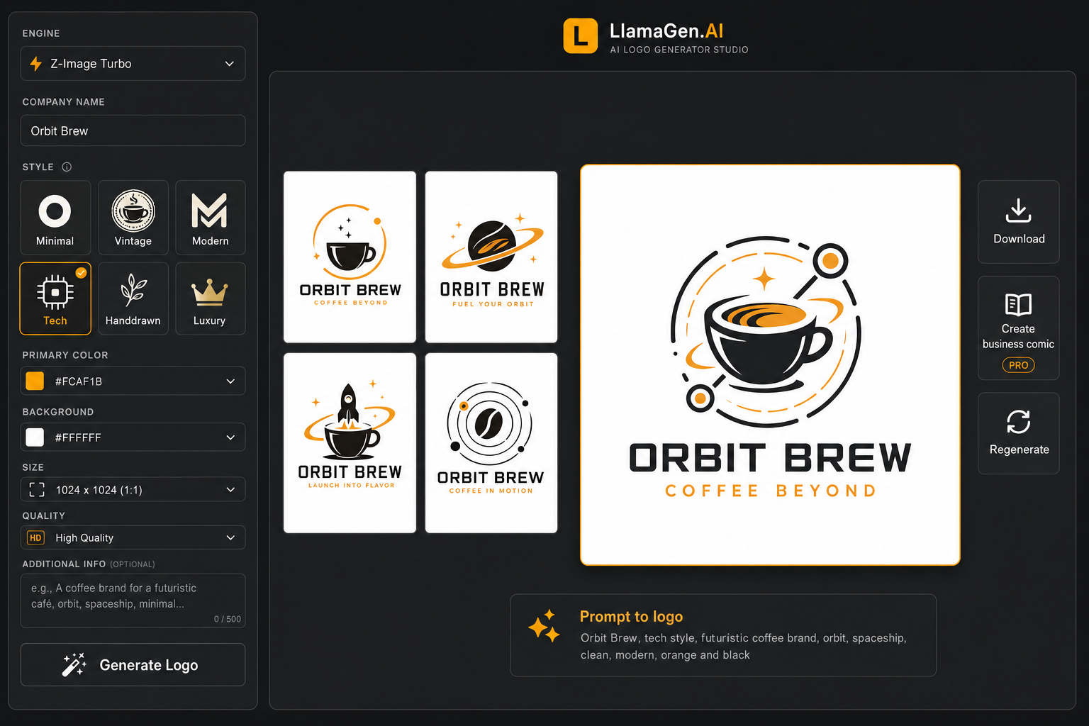 AI logo generator prompt and logo examples