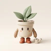 Original plant robot illustration in concept style