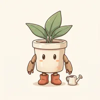 Original plant robot illustration in anime style