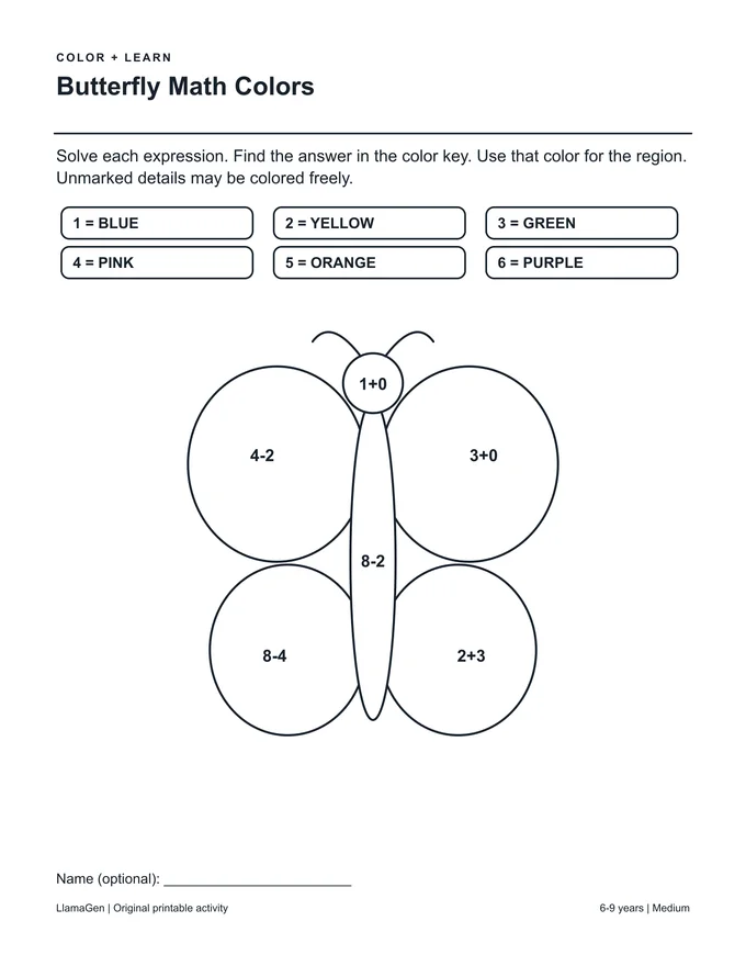 Math Coloring Worksheets | LlamaGen