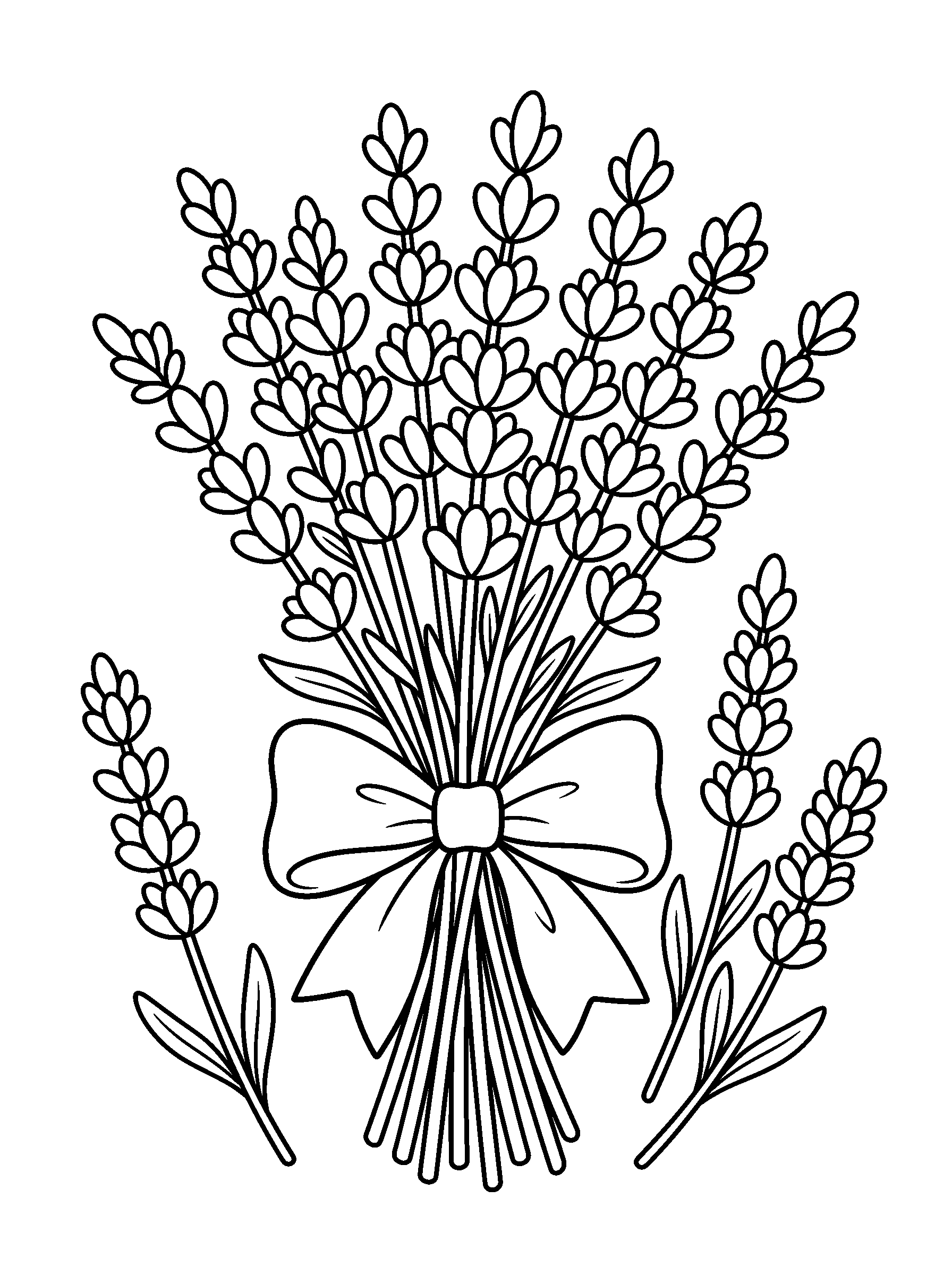 Lavender Bundle — full black-and-white printable coloring page