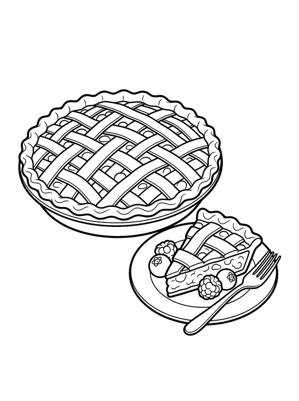 Berry Pie — printable black-and-white coloring sheet
