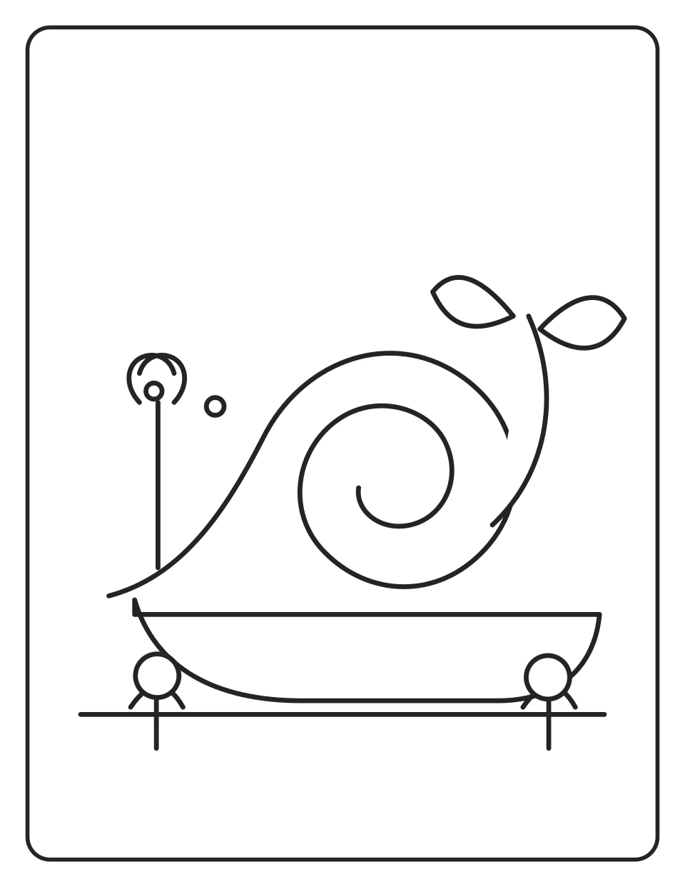 Caracol do Jardim na Primavera — página para colorir a preto e branco para imprimir
