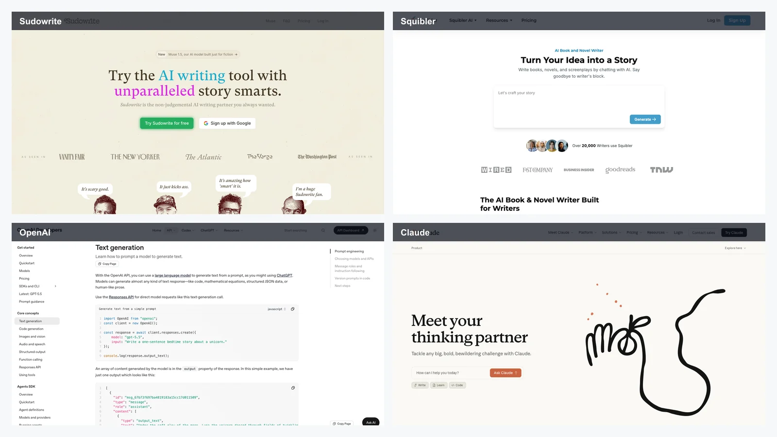 AI screenwriting drafting stack screenshot collage