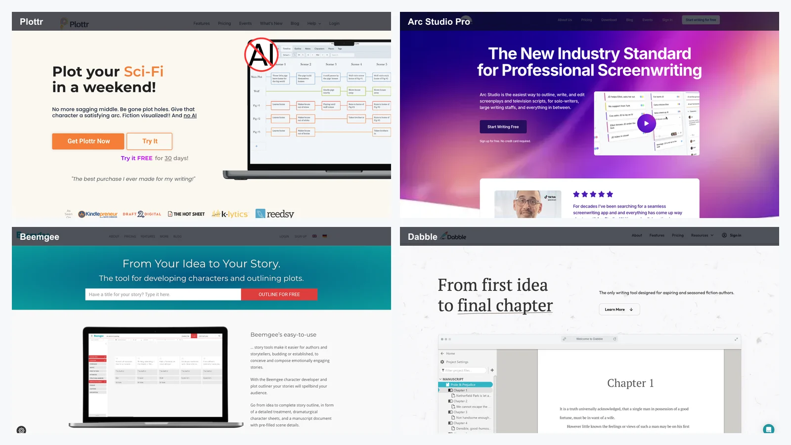 AI screenwriting structure stack screenshot collage