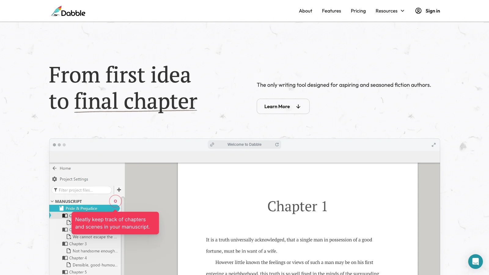 Dabble plot grid writing screenshot