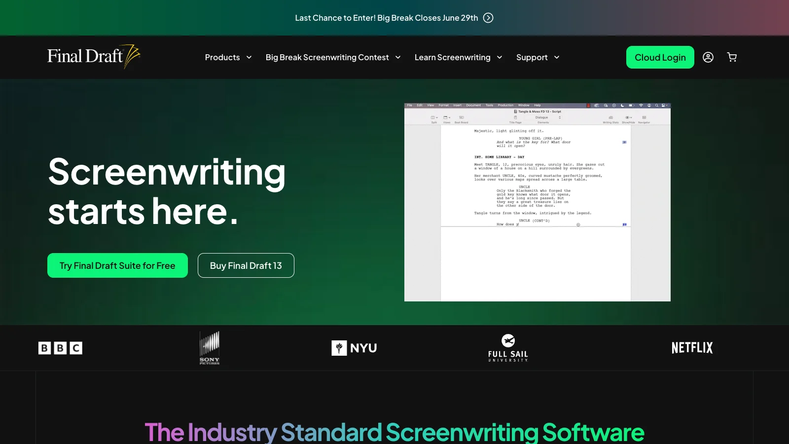 Final Draft product screenshot