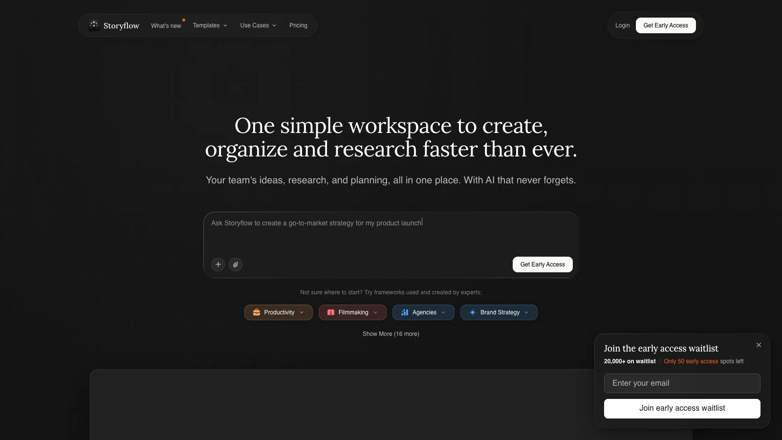 Storyflow screenwriting workspace screenshot